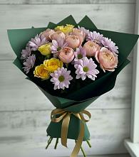 Букет цветов из:  Хризантемы и Розы в Нефтекумске