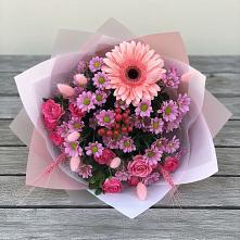 Букет цветов из:  Розы, Герберы и Хризантемы #REPLACE_PRED# Нефтекумске